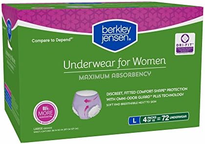 Product of Berkley Jensen Incontinence Underwear for Women with Maximum Absorbency, Size Large, 72 ct. - All Panties [Bulk Savings]