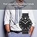 Men's Simple Analog Quartz Watch, Aposon Unique Luxury Dress Wrist Watch Thin Minimalism Business Casual Watch with Stainless Steel Mesh Band Water Resistant - Black