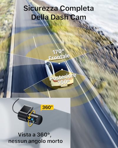 GKU Car Dash Cam 4K+1080P Front/Back Dash Cam with 5.8GHz WiFi and GPS, 3.18" Touchscreen, WDR Night Vision, 24H Parking Monitor, G-Sensor, Loop Recording, App Control