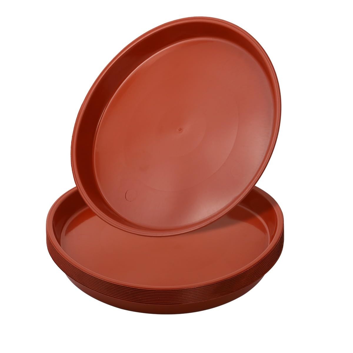 Cabilock 10PCS Plastic Plant Saucer, 20CM Plant Tray for Pots Round Plant Dish Plant Drip Trays Water Tray for Indoors Outdoors Garden, Red