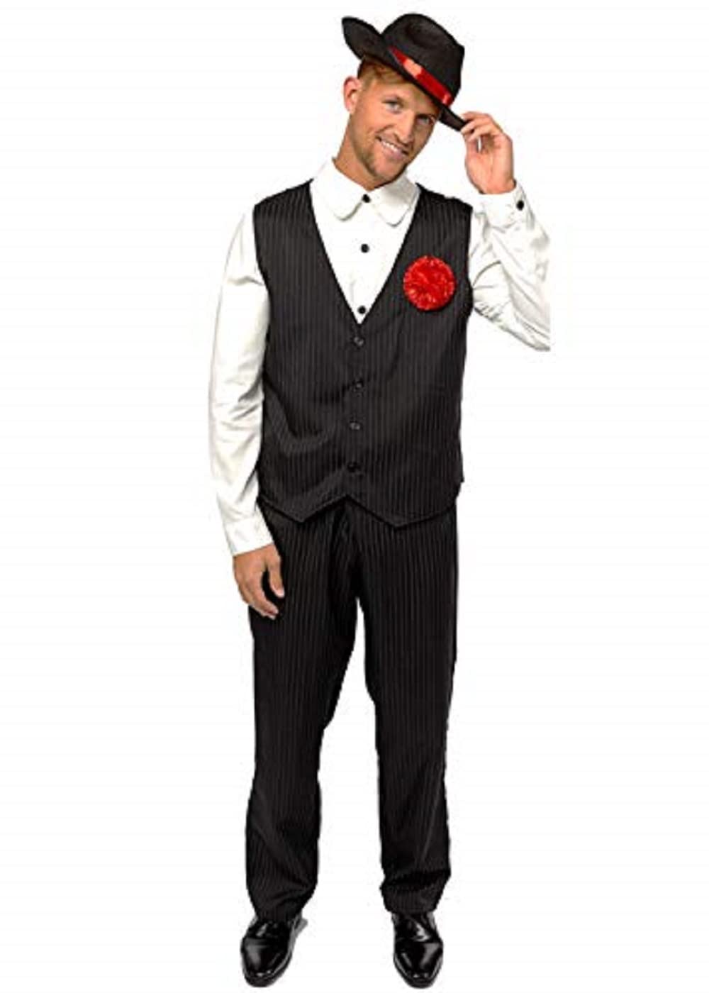 amscan (PKT) (9907058) Adult Mens Gangster Man Costume (Large)