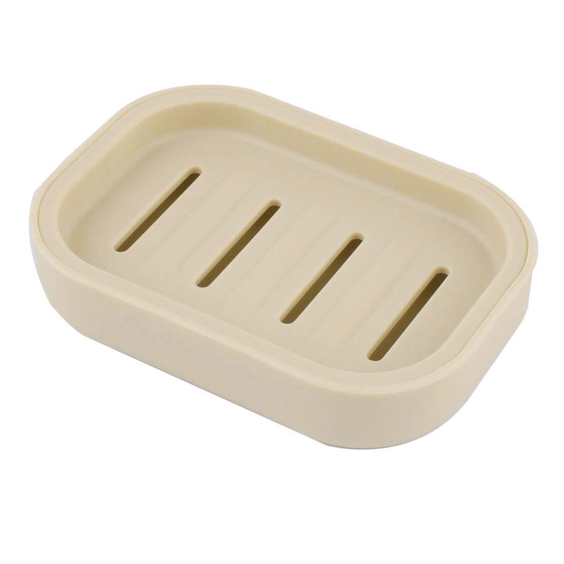 Sourcingmap Plastic Home Bathroom Rectangle Shower Soap Holder Draining Box Case Dish Khaki