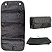 Hgtai Zipper Pouch Toiletry Organizer Roll N Go Roll Up Foldable Clear Organizer Multifunction Large Capacity for Cosmetics, Jewelry, Electronics, Travel Accessories(Black)