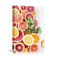 Canvas Wall Art Orange Arrangement Chic Citrus Colorful Fruit Kitchen Multicolor Photography - 12x18 inches
