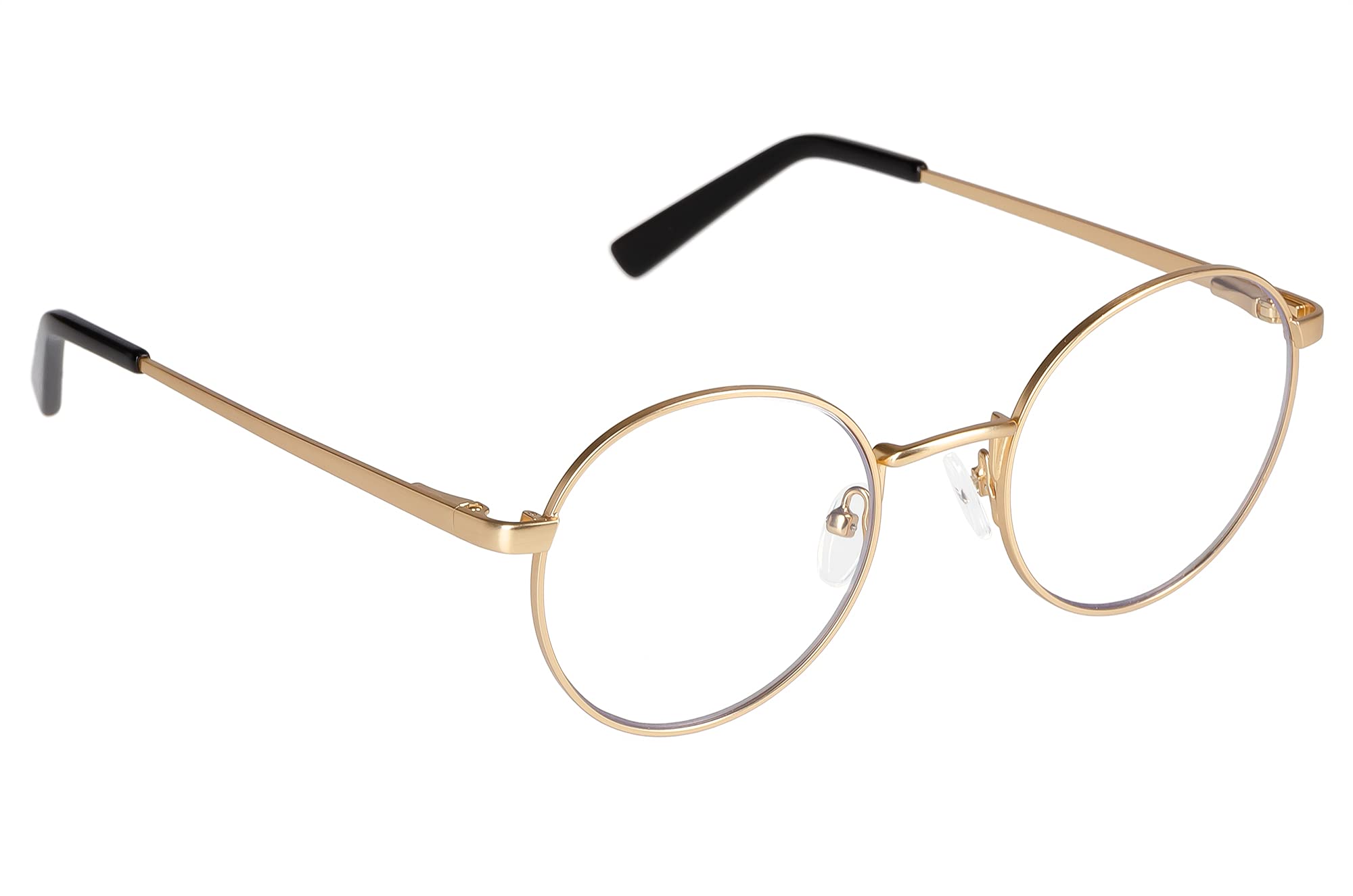 Edison & King Delight - thin-rimmed round reading glasses - with premium lenses (Gold, 0,00 dpt)