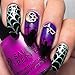 Whats Up Nails - Spider Web Vinyl Stencils for Halloween Nail Art Design (1 Sheet, 12 Stencils)