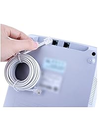 odiysurveil (TM) 30 pies (9.8 yard) RJ11 6P4 °C Modular Cable de teléfono Extenstion Plomo Cable, Alambre De Cobre Puro