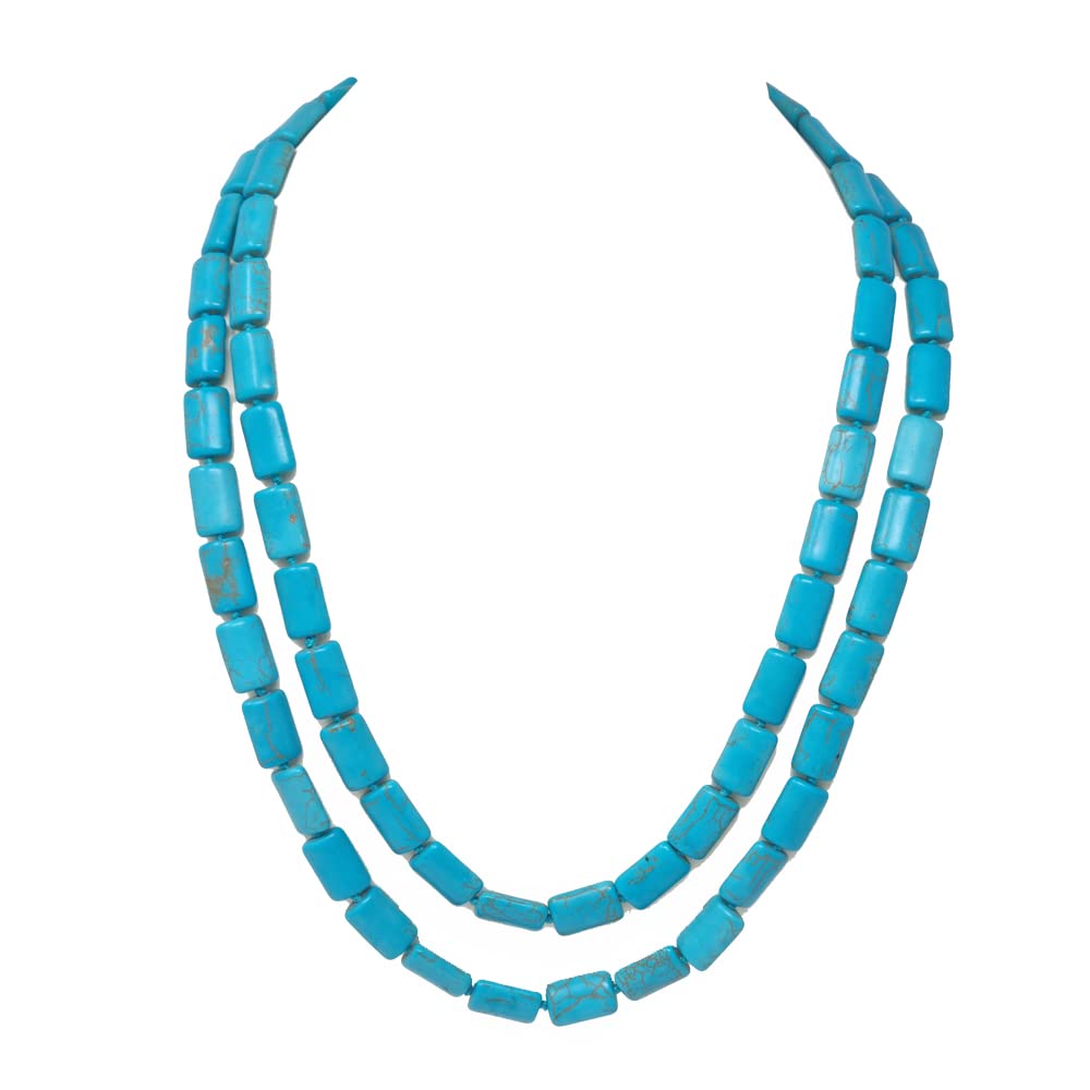 Treasure Bay Handmade Turquoise Gemstone Necklace for Women 120cm Long Sweater Chain Necklace