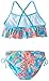 Kanu Surf Girls' Karlie Flounce Bikini Beach Sport 2 Piece Swimsuit, Ariel Blue, 14