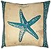 Beach Throw Pillows| Decorative Throw Pillow Covers, 2 Pack 18 x 18 Inch| Coastal Beach Decor Couch Pillows with Starfish & Sea Turtle Theme