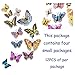 48 PCS 3D Luminous Double Wing Colorful Butterfly Wall Stickers DIY Art Rainbow Decor Crafts for Party Cosplay Wedding Offices Bedroom Living Room Magnets and Glue Sticker Set