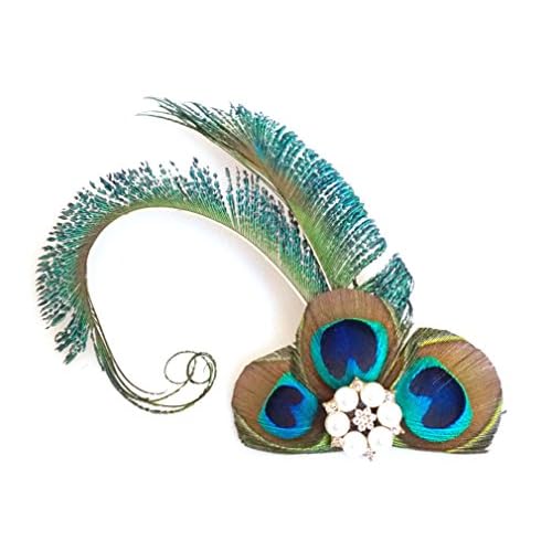 Blank K Peacock Feather Hair Clips Wedding Prom Carnival