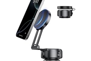 XO SIMPLE IS BEAUTY Electric Vacuum Magnetic Suction Phone Holder,XO Adjustable and Foldable Car Mount,Strong Magnetic Car Phone Holder for iPhone16/15/14/13/12,for Shower/Car/Mirror/Smooth Surfaces(Not Charging Phone)