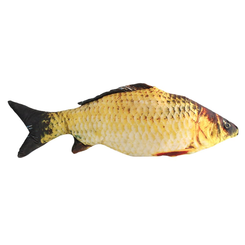 Akozon Creative 3D Carp Fish Shape Simulation Cushion Throw Pillow Gift Sofa Home Decor (80cm)