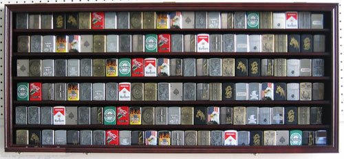 Large 132 Sport/Cigarette Lighter Display Case Cabinet Shadow Box