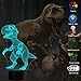 FULLOSUN Dinosaur 3D Night Light, Jurassic Gifts Bedside Lamp for Xmas Holiday Birthday Gifts for Kids Dinosaur Fan with Remote Control 16 Colors Changing + 4 Changing Mode + Dim Function