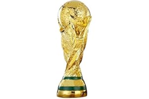 DAOIDE 2022 World Cup Trophy Real Size, World Cup Trophy Replica, Resin Soccer Collectibles, World Series Trophy, Sports Fan Trophy Gold Bedroom Office Desktop Decor (10.6 Inches)