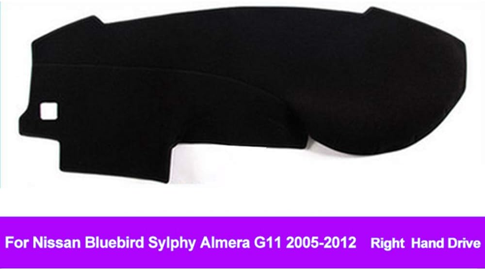 Oneuda Flannel Dashmat Dashboard Cover Dash Pad Car Mat Carpet Sun Shade for Nissan Bluebird Sylphy Almera G11 2005-2010 2011 2012 Anti-Slip Dash Board Cover Auto Accessories