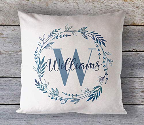 Amazon Com Personalized Name Wreath Pillow Cover Custom Pillow