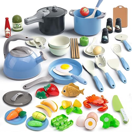 Bruvoalon 32Pcs Kids Kitchen Toy Accessories, Toddler Pretend