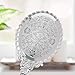 BAOZOON Vintage Hand Mirror with Handle - Cute Cosmetic Handheld Mirror Vanity Makeup Mirror Travel Mirrors 9.8x4.5in (Silver)