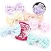 Bow Appliques, 100pcs Mini Bow Tie Shaped Lace Flowers Wedding Ornament Appliques Embellishment Craft Artificial Decoration (Pink)