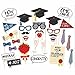 Rainlemon 2017 Graduation Ceremony Party Photo Booth Props with Glasses Caps, Assorted