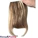 Rossy&Nancy 27/613 Blonde Mixed Brown Color Brazilian Human Hair Clip-in Hair Bangs Full Fringe Short Straight Hair Extension for women 6-8inch