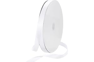 Rebower 100 Yard/300ft Satin Ribbon Thick Double Face Grosgrain Silk Ribbon, [for Gift Wrapping, Hair Bows, Wedding, Cake, Fl