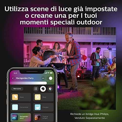 White and Color Ambiance Striscia LED Smart, per Esterni e Interni, Bluetooh, Alimentatore Incluso, 39.5W, 5m