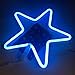 QiaoFei Blue Theme Home/Party Decor Light,Cute Neon Star Sign Shaped Decor Light,Marquee Signs/Wall Decor for Christmas,Birthday Party,Kids Room, Living Room, Wedding Party Decor(Blue)