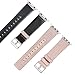 Secbolt Woven Band Compatible with Apple Watch Band 38mm 40mm iWatch Series 5 4 3 2 1, Canvas Fabric Strap with Genuine Leather Women Men(Beige, 38/40mm)