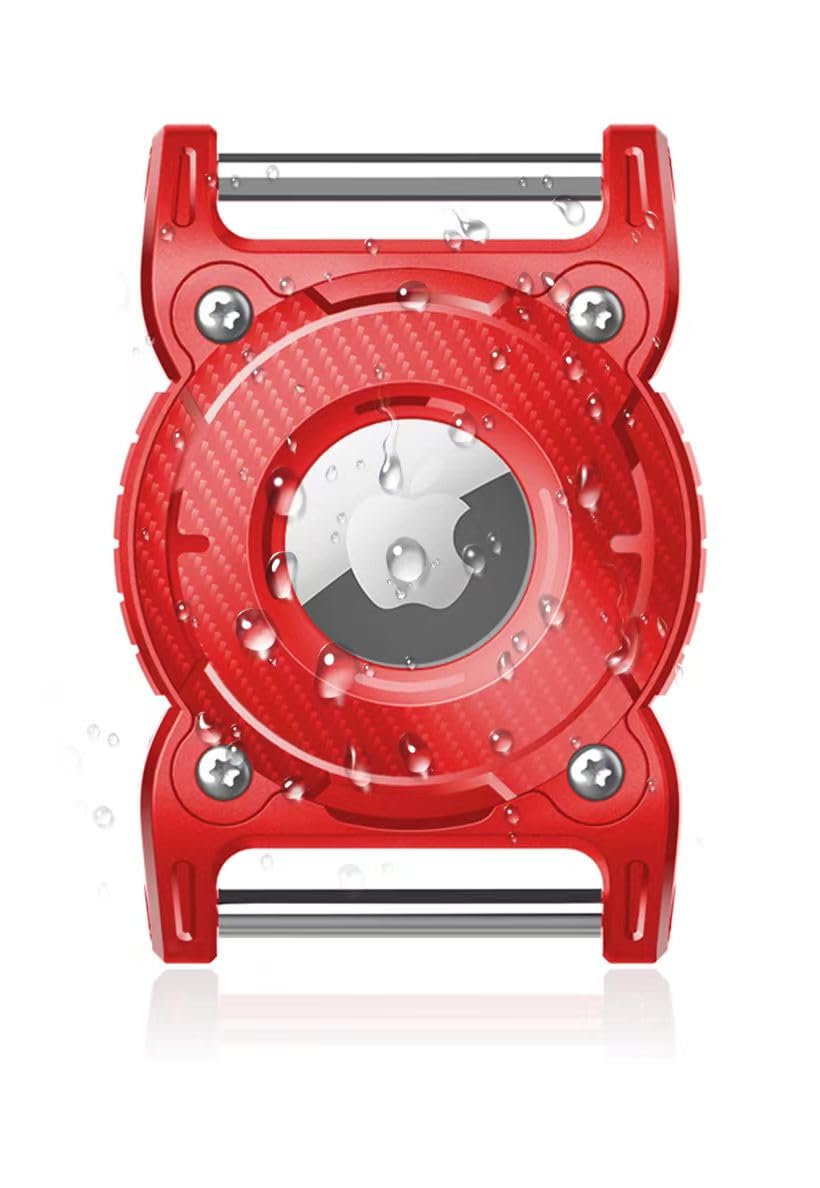 Compatible with Airtag Dog Collar Holder, Airtag Holder for Dog Collar with Removable Metal Loop, Sturdy TPU, Lightweight, Compact Size, Fits 1" Width Collar