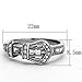 Stainless Steel White Cubic Zirconia Belt Buckle Shape Engagment Ring Women Size 5-10 SPJ