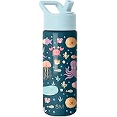 Simple Modern Kids Summit Water Bottle with Straw Lid | 18oz Stainless Steel Cup Insulated Tumbler for Toddlers, School | Under the Sea
