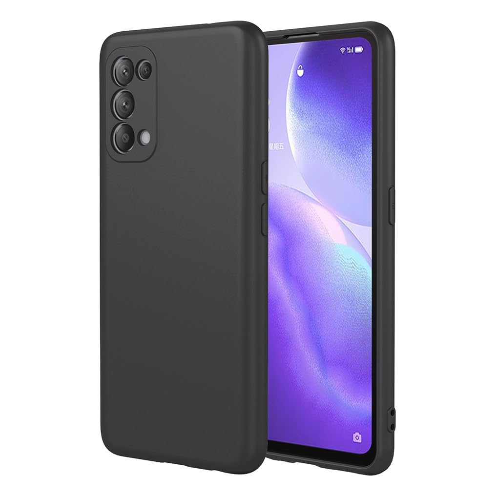 SEAHAI Case for OPPO Find X3 Lite, Ultra Thin Silky-Soft Touch Liquid Silicone Phone Cover with Shockproof Airbag Design, Premium TPU Bumper Fashion Case - Black