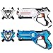 Best Choice Products Set of 2 Kids Laser Tag Blasters w/ Vests, Multiplayer Mode - Blue/White
