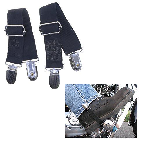 Biker Motorcycle Pant Leg Clamps Straps Clips Holder Ryder Stirrups