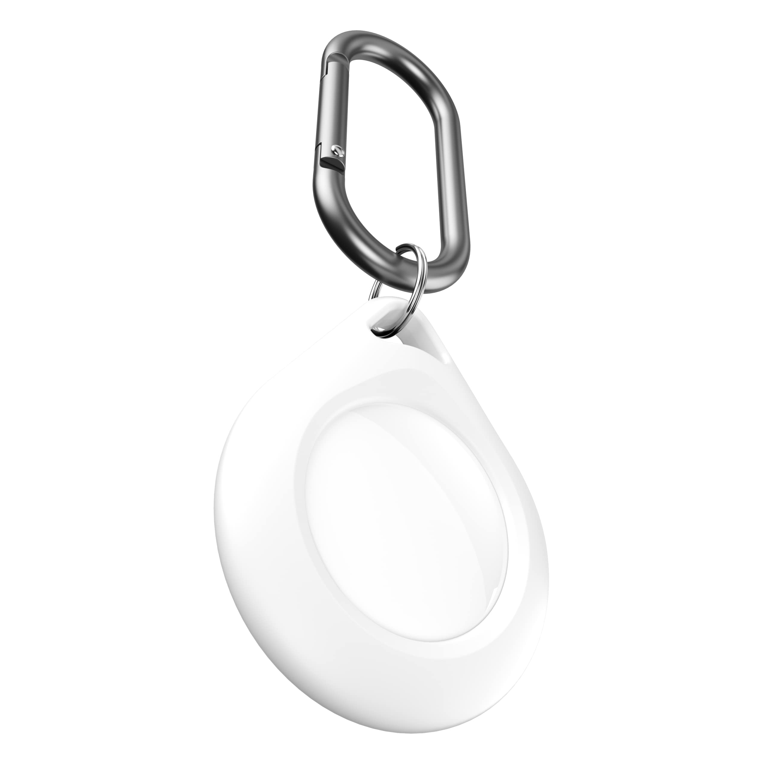 KeyBudz Secure Dock, Apple Airtag Pendant Silicone with Carabiner White (Pack of 2) — image 1