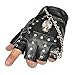 Minibee Men's Fingerless Stud Metal Skull+Chain Gloves Cycling Rock Gothic Punk Style gloves a pair Black,One Size