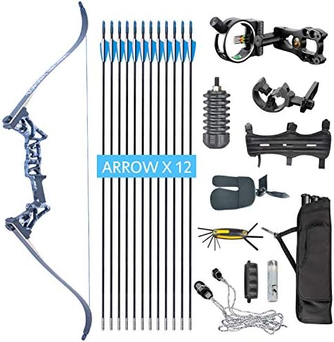 XQMART Takedown Recurve Bow,Bow and Arrow Set,Archery Bow R3,Hunting Recurve for Adults,Draw Weight 45lbs,Right Handed