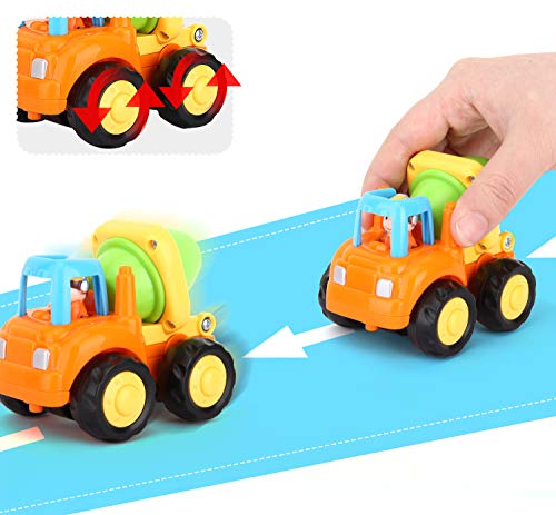 image for Zooawa Push and Go Car Construction Vehicles Trucks Toy, Mini Sliding 