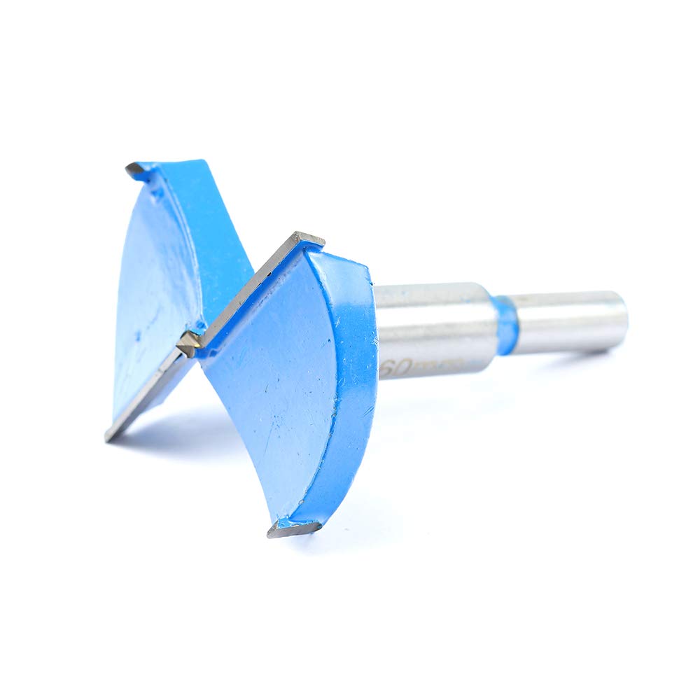 2-3/8 Inch 60mm Forstner Drill Bit Woodworking Hole Saw Wood Cutter,Professional Alloy Steel Wood Drilling Woodworking Hole Boring Bit Power Rotary Cutting Tool (Blue)