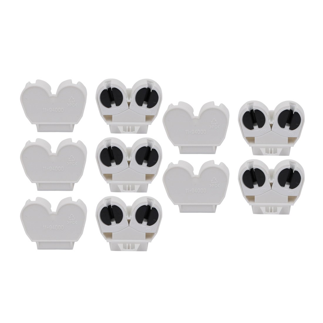 Sourcingmap 10Pcs T5 Fluorescent Light Holder G5 Base Dual Head Tombstone Lamp Socket AC 500V 2A for LED Fluorescent Tube