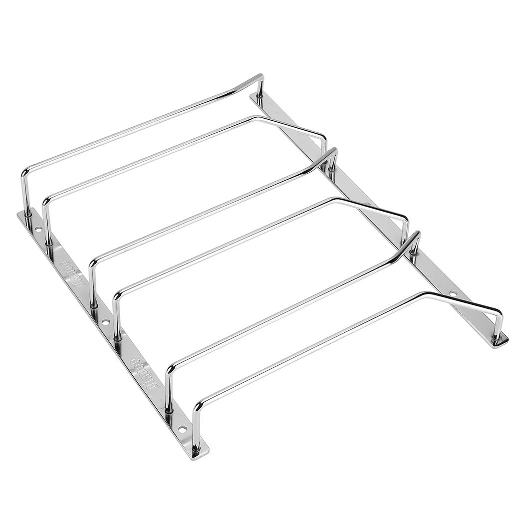 Dianoo Wine Glass Holder Under Cabinet Hanging Wine Glass Holder with Screws Chrome Finish 24 cm 3 Rows