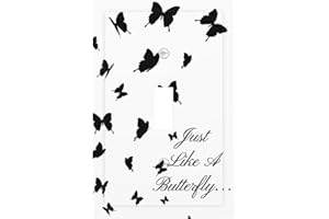 SHINYLUCK Just Like A Butterfly 1 Gang Light Switch Plate Cover Electrical Single Toggle Wall Plate Decorative Nature Faceplate for Nursery Boys Girls Teens Room Decor Bedroom Bathroom Playroom 5"x3"