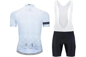 SUDU SUDO Men's Cycling Jersey Set Short Sleeve Breathable Cycling Clothing Road Bike Shirts Shorts with 20D Padded Quick-Dry