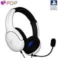 PDP AIRLITE Wired Stereo Gaming Headset, Officially Licensed by Sony PlayStation 5, PS5/PS4/PS3/PC, Lightweight Durable Headphones, 3.5mm audio jack, Noise-canceling Flip-to-Mute Mic, Frost White