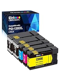 E-Z de tinta (TM) Cartucho de tinta compatible de repuesto para PGI-1200 XL PGI-1200 X L pgi1200 X L High Yield (2 Negro 9183b001, 1 cian 9196b001, 1 magenta 9197b001, 1 amarillo 9198b001) Paquete De 5
