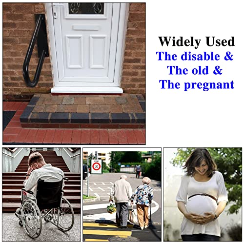 Handrail for 1-2 Step Stairs, Wall Mount handrails for Outdoor Steps, 304 SS Material Stair Rail with Black Powder Coat Finished, Suitable for Garden，Yard and Garage（18.9